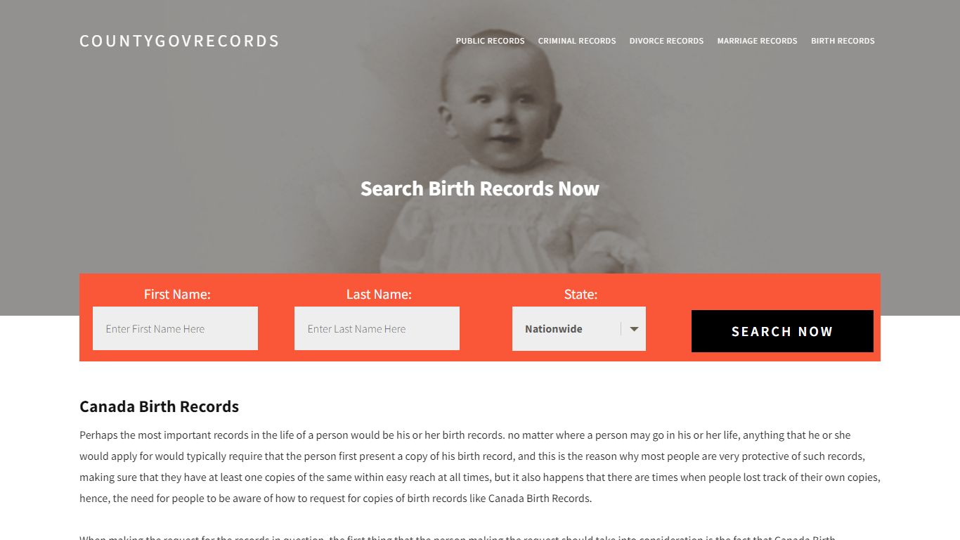 Canada Birth Records Enter Name & Search|14 Days Free - CountyGovRecords